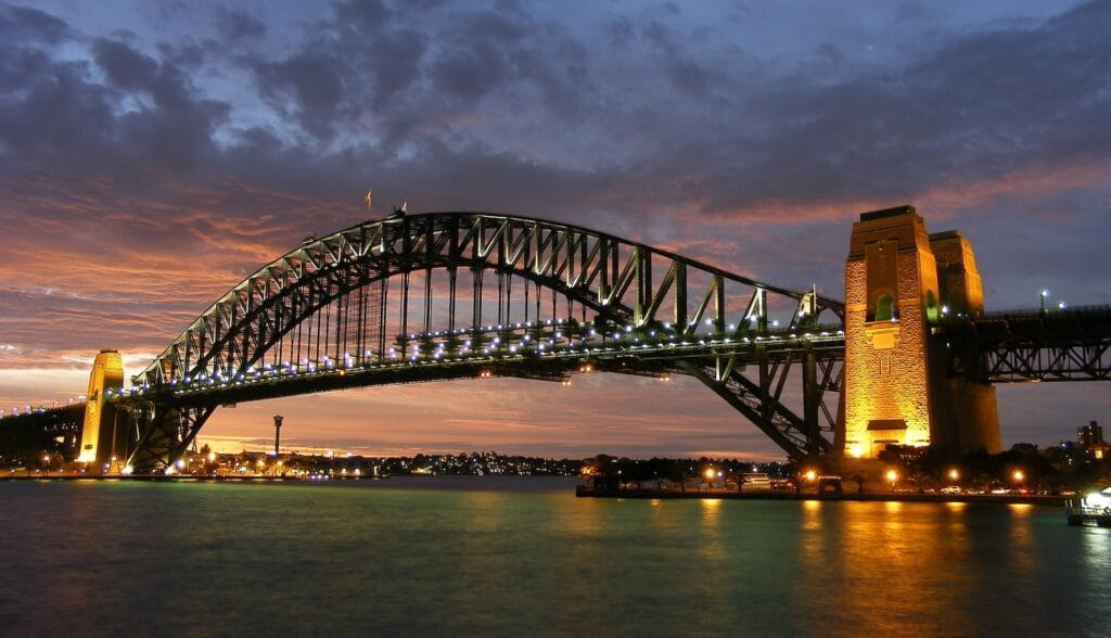 Sydney Harbour Bridge at sunset